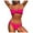 Red, variant on GEWSEY Women Strapless Bandeau Bikini Set Knot Two Piece Swimsuit Side Tie Cheeky Bathing Suits Black, M