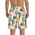 thumbnail image 3 of KLL Summer Cactus With Blooming Men's Casual Summer Beach Shorts Hawaiian Shorts with Pockets-Large, 3 of 5