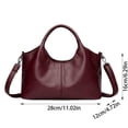 thumbnail image 2 of Soft Leather Tote Handbag, Large Capacity Top Handle Bag with Detachable Shoulder Strap for Women, 2 of 4