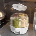 thumbnail image 3 of Rotating Grain Dispenser Rice Sealed Storage Bin Kitchen Organizer (White), 3 of 9
