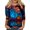 Blue, variant on Womens Halloween Shirts 3/4 Sleeve Halloween T-Shirt, Crew Neck Loose Fit Print Blouse for Fall Casual and Party White 3XL