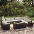 thumbnail image 1 of vidaXL 12 Piece Garden Lounge Set with Cushions Black Poly Rattan, 1 of 4