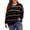 Black, variant on Plus Size Striped Sweaters Women Loose Fit Warm Knit Crewneck Pullover L-3XL Fall Winter Casual Jumper Tops, Black 2XL