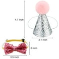 thumbnail image 2 of Holzlrgus 4 Pieces Cat Birthday Hat and Bowtie Cute Reusable Dog Pet Headwear Adjustable Collar Dog Headband Topper for Cat and Small Medium Dogs (Lake Blue and Pink), 2 of 7