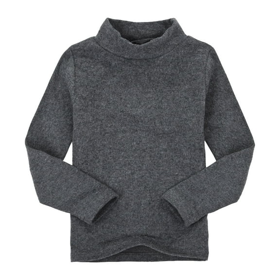 Generic Toddler Princess Tops Baby Girls Boys High Neck Candy Color Children's Long Sleeve Base Turtleneck T-Shirt Tops Cotton Mock Neck Long Sleeve Clothes(4-5 Years,Dark Gray)