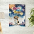 thumbnail image 2 of Happy New Year with Beagle Fireworks Holiday Xmas Winter 2025 Vertical Matte Canvas Poster Beagles Dog Lover Gifts Idea Wall Art Home Decor - 00025, 2 of 5