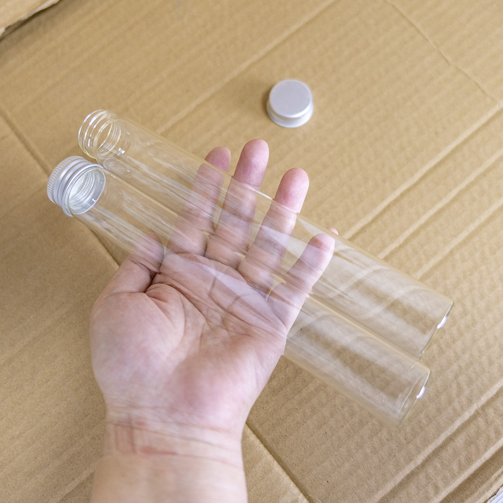 Transparent Bottle with Aluminum Cover 110ml Glass Jars Idea for Wedding Small Wishing Bottles Wholesale 6pcs