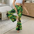 thumbnail image 5 of Xoenoiee Flare Leggings for Women Tall High Waisted Bell Bottom Pants Tummy Control Workout Leggings Slit Flared Hem Yoga Pants for Workout, Gym, Office, Yoga, 2XL, Jamaican Flag Spray Paint Print, 5 of 7