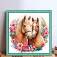 thumbnail image 2 of Hilo Algodón Bordado Punto Cruz Impreso 18CT Pareja Caballos 30x30cm, 2 of 9
