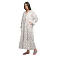 thumbnail image 2 of Moomaya WoMen's Printed Cotton Sailor Collar Sleepwear Button Down Nightdress, 2 of 5