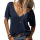 thumbnail image 1 of Tops de Corta con Cuello en V Azul Marino M, 1 of 4