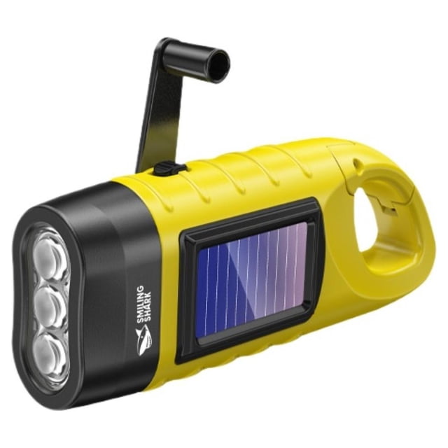 Chalumeau à Remontoir, Chalumeau Solaire d'Urgence à Remontoir avec Manivelle Rechargeable, Portable pour le Camping, Utilisé pour les Urgences en Plein Air, la Randonnée, le Camping, l'Équipement de Survie