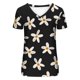 thumbnail image 4 of ICHUANYI Clearance Women's Summer V-neck Printed T-shirt Fashion And Comfortable Women's Short Sleeve Tops(Black, S) ICHUANYI WER2023081011903, 4 of 5
