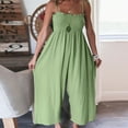 thumbnail image 2 of Aayomet Jumpsuits For Women Dressy Womens Summer Sleeveless Jumpsuit Backless Casual Soild Ruched Slip Jumpsuit,Green 3XL, 2 of 5