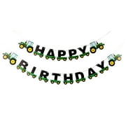 2 Pcs Bunting Decorative Items Party Kid Room Engineering Vehicle Construction Excavator Child