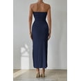 thumbnail image 2 of Vestido PRETTYGARDEN Maxi sin Tirantes Tubo Azul Marino Talle Grande, 2 of 7