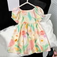 thumbnail image 4 of Amidoa Girls Summer Dresses Short Sleeve A-Line Dresses Casual Kids Cotton Print Sundress Multicolor Size 1T, 4 of 5