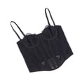 thumbnail image 6 of Ahabrexf Tank Tops for Women Fishbone Corset with Eyelash Lace Shoulder Straps Tight Fitting Sleeveless Top for Daily Wear Polyester Summer, 6 of 7