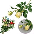 thumbnail image 2 of Artificial Rose Flowers Single Branch for Wedding Hall Decoration, Realistic Bulgarian Silk Roses for Home Garden, Long Stem Fake Flowers for Bridal Decor 25.6 X 2.4 Inches, An Artificial Flower, 2 of 9