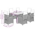 thumbnail image 2 of vidaXL 7 Piece Garden Dining Set with Cushions Black Poly Rattan, 2 of 8