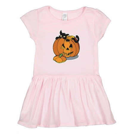 

Inktastic Black Cat in Jack-O-Lantern Gift Toddler Girl Dress