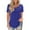 Blue, variant on MRULIC t shirts for women Women Fashion Lace Solid Splicing O-Neck Short Sleeve T-Shirt Blouse Tops Womens t shirts Blue + 4XL