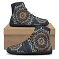 thumbnail image 7 of POLERO Men's Women's Blue Bohemian Mandala Floral Walking Shoes Casual Wide Toe Box Boots High Top Athletic Running Barefoot Sneaker Business Work Shoes for Outdoor Travel Hiking, 7 of 7