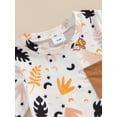 thumbnail image 6 of vera natura Baby Boy Summer Outfits Short Sleeve Dinosaur Leaf Print T-Shirt + Pocket Shorts Set, 6 of 9