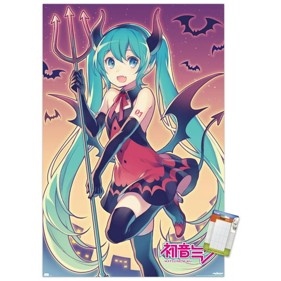 Hatsune Miku - Bats Wall Poster, 22.375" x 34"