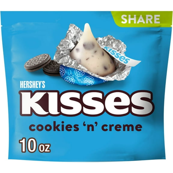 Pack of 3 HERSHEY'S KISSES Cookies 'n' Creme Candy Share Pack, 10 oz (packaging may vary)