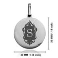 thumbnail image 2 of Stainless Steel Alphabet Letter S initial Round Medallion Pendant Necklace, 2 of 3