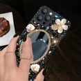 thumbnail image 7 of Designer for iPhone 13 Pro Max Mirror Case with Bling Gemstone,3D Glitter Sparkle Diamond Phone Case，Luxury Shiny Crystal Rhinestone Protective Cover for Women/Gril(Black Gems), 7 of 7