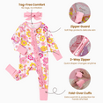thumbnail image 3 of PatPat Baby Girl Outfit Bamboo Baby Pajamas Footed & Footless 2-Way Zipper Footies Sleep N Play Pajamas with Headband Gift for Baby Girls Infant 9-12 Months, 3 of 13