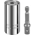 thumbnail image 1 of Universal Socket, 1/4"-3/4" (7mm to 19mm) Ratchet Universal Socket Set with Wrench Power Drill Adapter - Best Tool Present for Handyman Men Husband Fa, 1 of 5