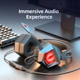 thumbnail image 2 of Auriculares luminosos para juegos G15MV para computadora PC con micrófono / micrófono con cancelación de ruido Auriculares con luces LED frías con cable para computadora portátil con consola PS4 PS5 XBTCLXEBCO Reducción de ruido, ajustable, por encima de la cabeza, a prueba de sudor, sonido 3D, 2 of 6