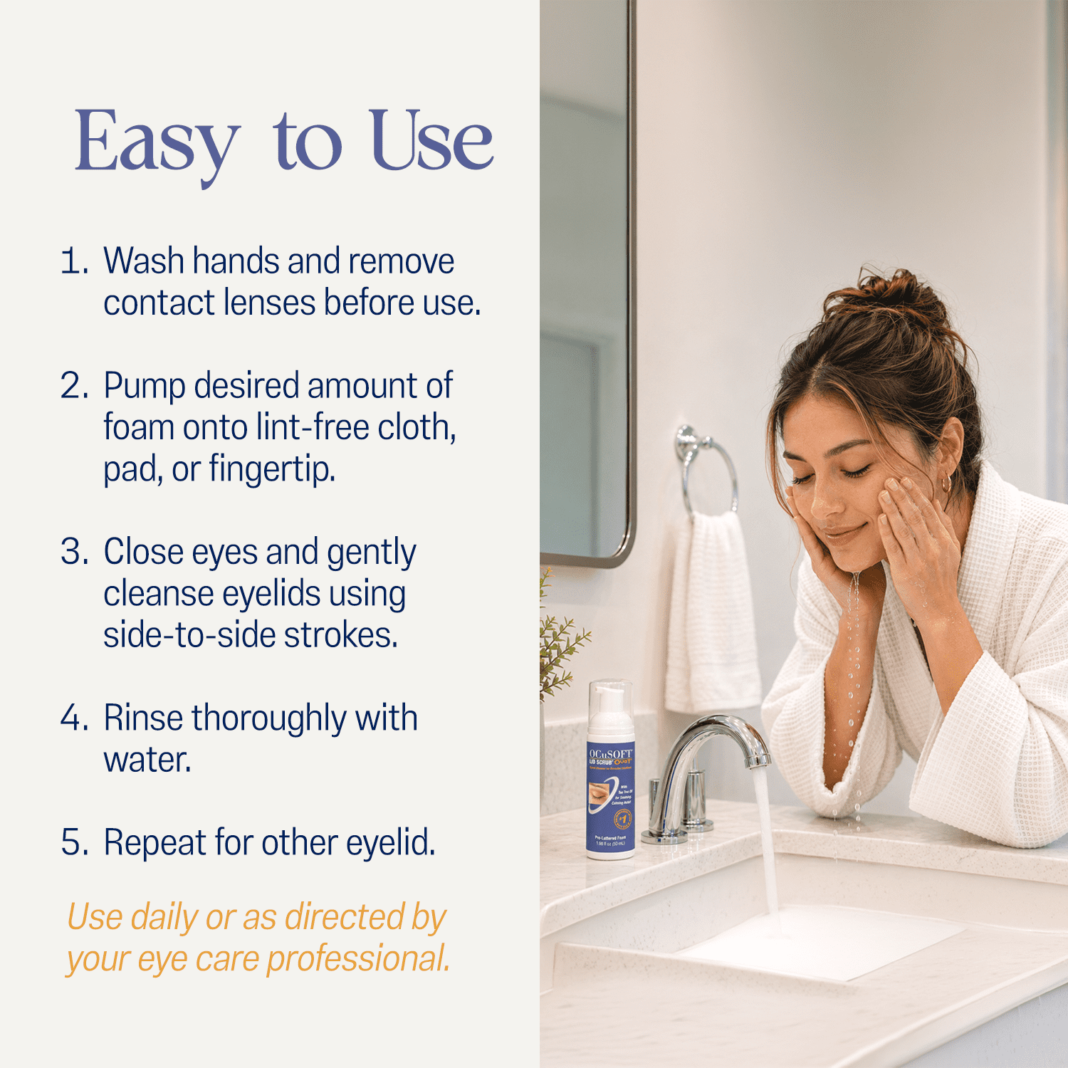 OCuSOFT Oust Demodex Cleanser Extra Strength Foam 50 Milliliters, Tea Tree Oil Foaming Cleanser for Irritated Eyelids Associated with Demodex Mites