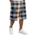 thumbnail image 2 of Men's Cotton Blend Sweat Shorts 2026 Summer Drawstring Elastic Waist Knee Length Casual Athletic Shorts with Pockets Lounge Workout Bermudas Dark Blue S, 2 of 6