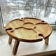 thumbnail image 4 of Mesa de picnic plegable de madera con soporte para copas de vino: estante portátil y creativo 2 en 1 para copas de vino y plato compartimentado para queso y fruta para exteriores, 4 of 7