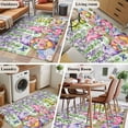 thumbnail image 5 of Area Rugs for Living Room Bedroom, Blue Purple Gnomes 4'x6' Rug Washable Carpet Runner Indoor Outdoor, Spring Hydrangea Flower Leaf Green Plaid Non Slip Accent Floor Mats Rug for Kitchen, Office, 5 of 8