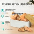 thumbnail image 6 of OUTSHINE White Bread Box for Kitchen Countertop, Bread Box with Cutting Board Lid, White Bread Box, Small Bread Box, Bread Bin, Bread Holder for Kitchen Counter, Ceramic Bread Box, 6 of 8