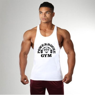 US Men Pure Color Fitness Cotton Vest Bodybuilding Stringer Gym Tank Tops  M-XXL 