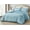 Chambray Blue, variant on Chezmoi Collection Nora 3-Piece Dusty Blue Ruffled Edge Trim Microfiber Comforter Set, Oversized King Size
