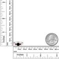 thumbnail image 6 of Gem Stone King 10K White Gold Black Diamond and Red Created Ruby 3-Stone Ring for Women | 1.33 Cttw | Round 6MM | Gemstone April Birthstone | Size 8, 6 of 6