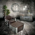 thumbnail image 5 of Aviator Chair and Ottoman - Genuine Leather - Polished Aluminum Armchair, 5 of 7