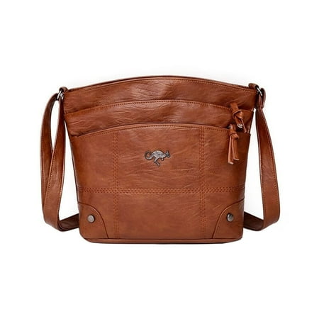 Soft PU Leather Crossbody Handbags Purses Sling Crossover Shoulder Bag