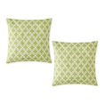 thumbnail image 1 of Funda de almohada DII para exteriores, repelente al agua, poliester, reversible, 45,7 x 45,7 cm, diseno de celosia verde, 2 piezas, 1 of 6