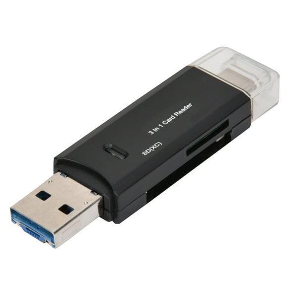 Lector de tarjetas micro USB NikouMX Multifuncional 3 en 1 Lector de Tarjetas de Alta Capacidad