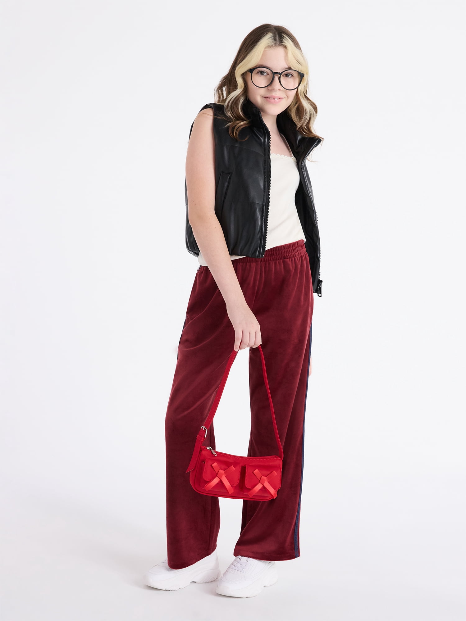 Weekend Academy Girls Velour Track Pants, Size 4-18