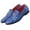Blue, variant on Mens Loafers Metallic Glitter Slip-on Casual Shoes Moccasins Leather Dress Shoes White 12.5 US