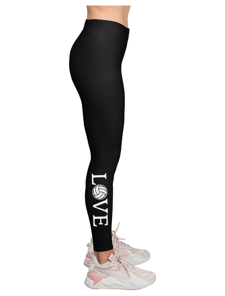 Youth To Adult Sizes Multiple Colors Volleyball Leggings by ChalkTalk SPORTS Volleyball Script Leggings 